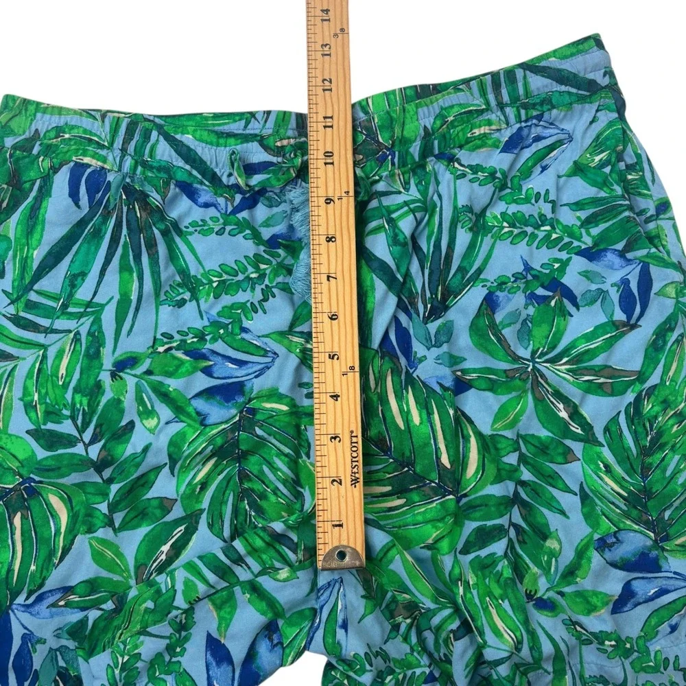 J.Jill Womens Medium Petite MP Tropical Leaf Print Rayon Drawstring Shorts‎ - Picture 10 of 16